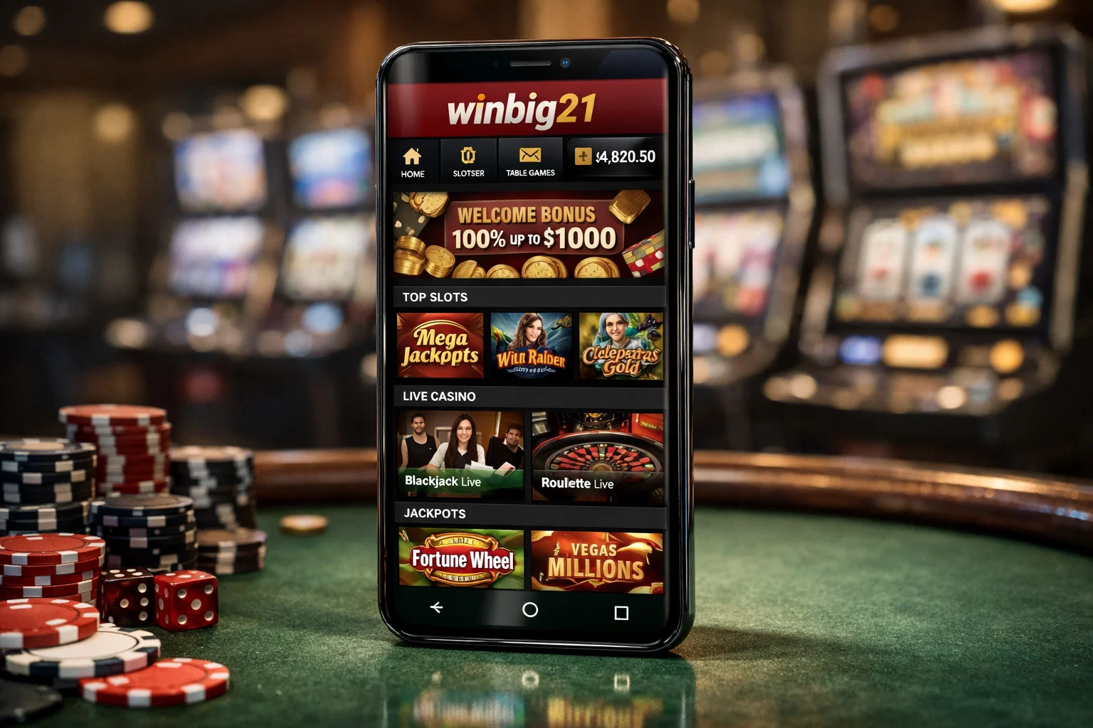WinBig21 Casino animated slots